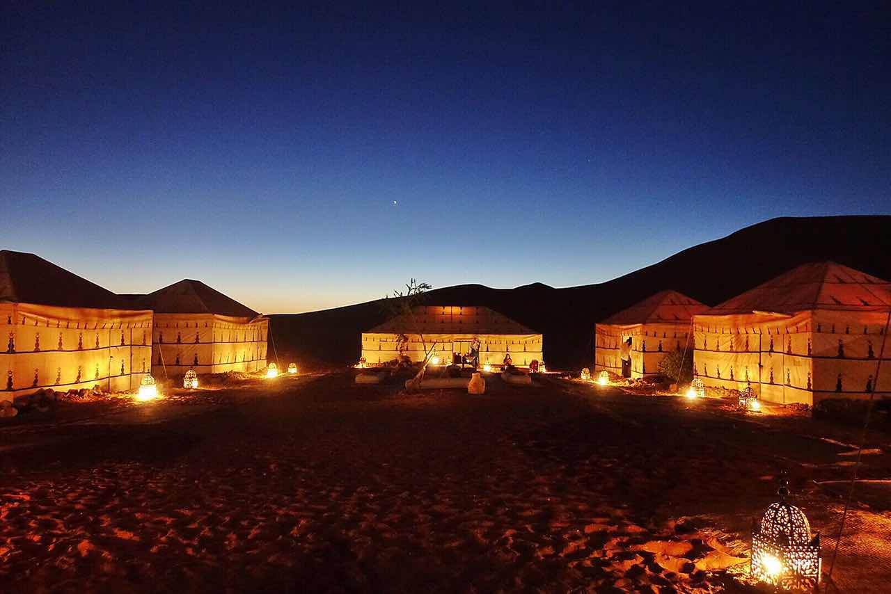 luxury tented camp in Merzouga-Sahara Tour From Fes