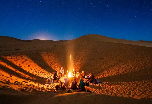 luxury tented camp in Merzouga-Merzouga desert by night